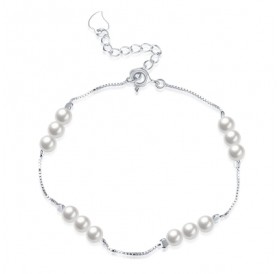 925 Pure Silver  Exquisite Small Pearl Bracelet