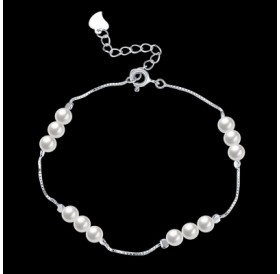 925 Pure Silver  Exquisite Small Pearl Bracelet