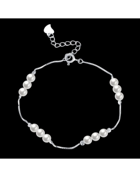 925 Pure Silver  Exquisite Small Pearl Bracelet