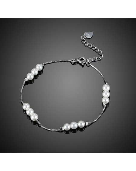 925 Pure Silver  Exquisite Small Pearl Bracelet