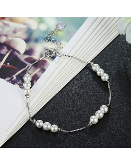 925 Pure Silver  Exquisite Small Pearl Bracelet