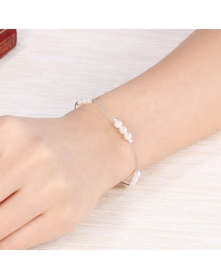 925 Pure Silver  Exquisite Small Pearl Bracelet