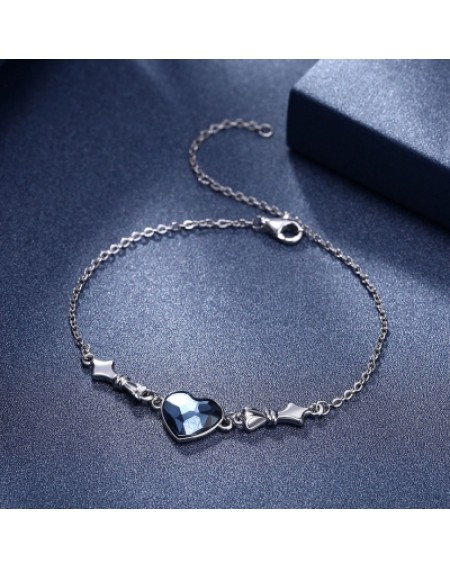 S925 Heart Sterling Silver Bracelet