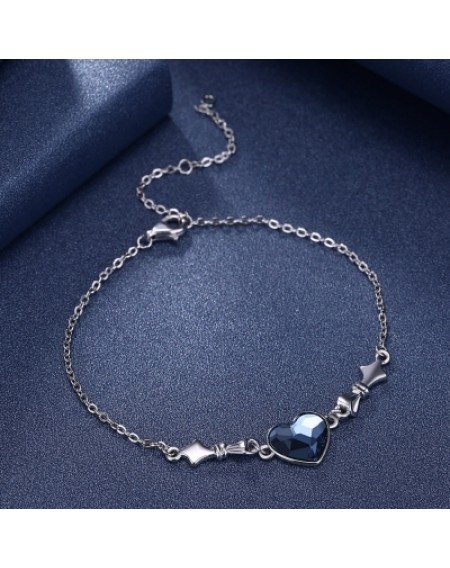 S925 Heart Sterling Silver Bracelet