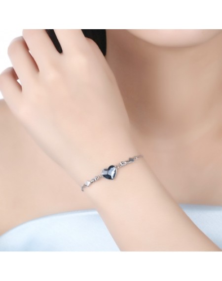 S925 Heart Sterling Silver Bracelet