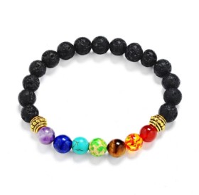 Faux Gemstone Lava Stone Bead Bracelet