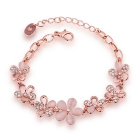 Environmental Protection Rose Gold Flower Czech Diamond Lady Bracelet