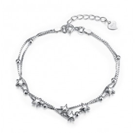 925 Pure Silver Romantic Star Bracelet