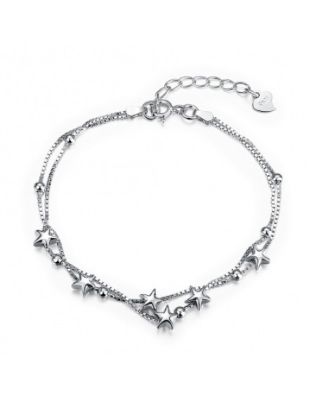 925 Pure Silver Romantic Star Bracelet