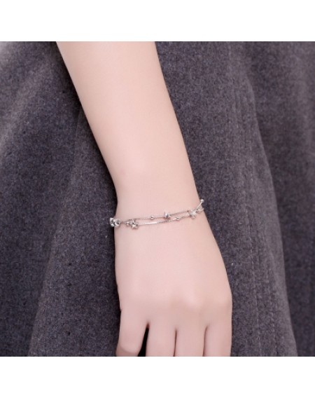 925 Pure Silver Romantic Star Bracelet