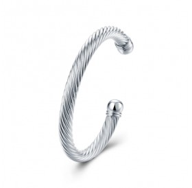 Male Twist Rope Bracelet Fashion Circular Shape Silver Bracelet