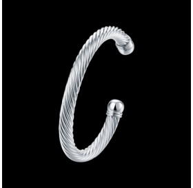 Male Twist Rope Bracelet Fashion Circular Shape Silver Bracelet