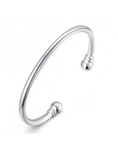 Male Double Bead Bracelet Fashion Circular Shape Silver Bracelet