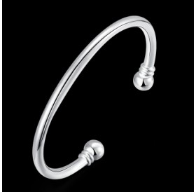 Male Double Bead Bracelet Fashion Circular Shape Silver Bracelet