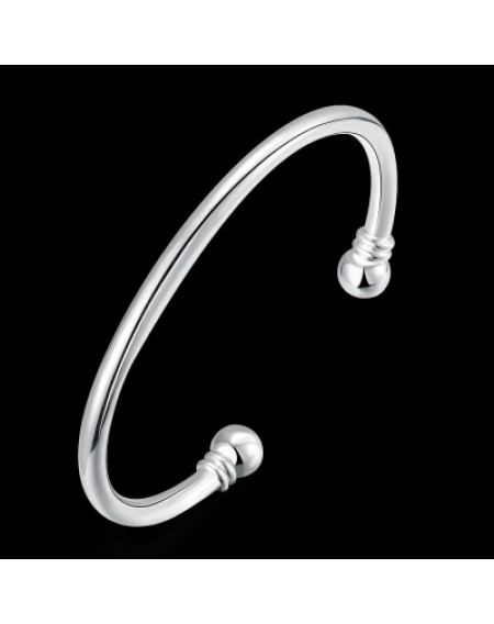 Male Double Bead Bracelet Fashion Circular Shape Silver Bracelet