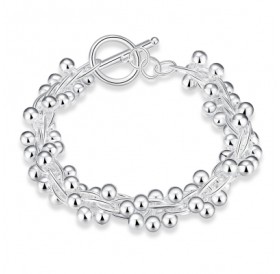 Round Silver Chain Grape Bracelet