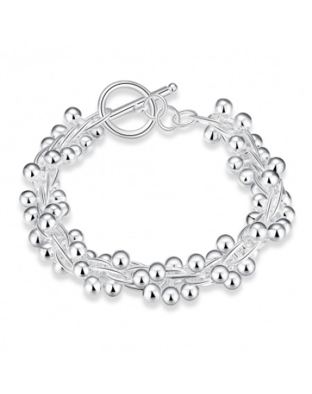 Round Silver Chain Grape Bracelet