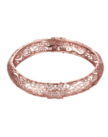 Fashion K Gold Zircon Carving Pattern Female Rose Gold Bracelet