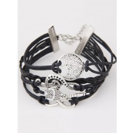 Tree of Life Owl Braided Bracelet