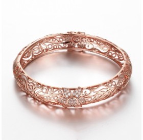 Z025-B Noble Zircon Carving Pattern Rose Gold Bracelet