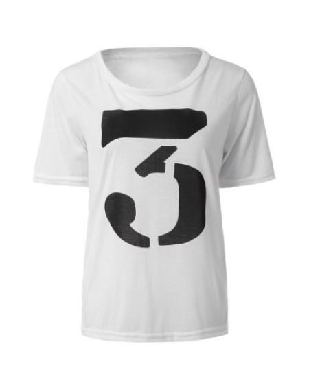 Figure Print Color Block T-Shirt