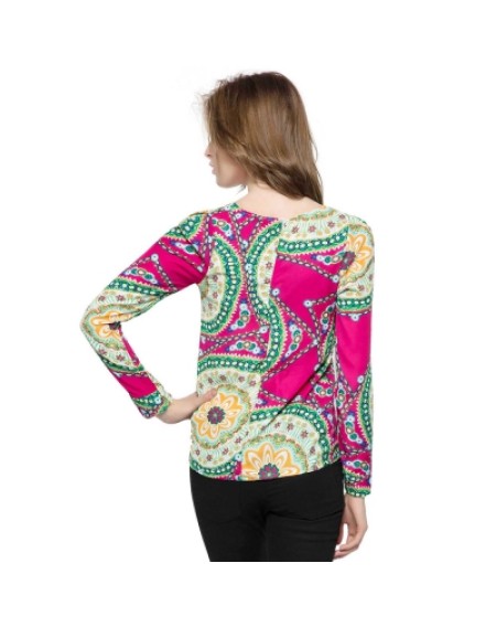 Floral Print Long Sleeve Chiffon Shirt