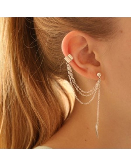 1PC Stylish Leaf Pendant Ear Cuff For Women