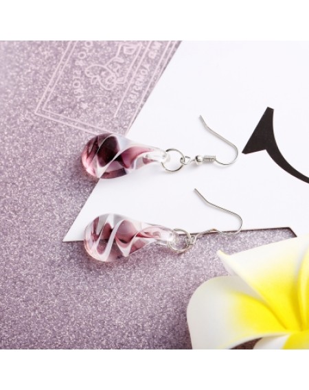 Ethnic Style Charm Jewelry Coloured Glaze Water Droplets Drop Earrings