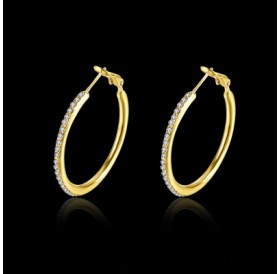 Fashion Jewelry Round Czech Diamond Earrings