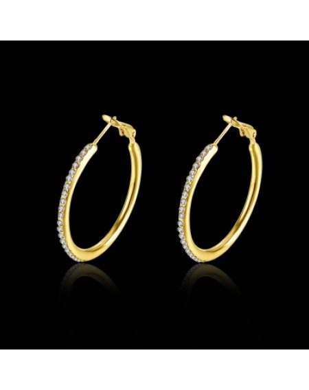 Fashion Jewelry Round Czech Diamond Earrings