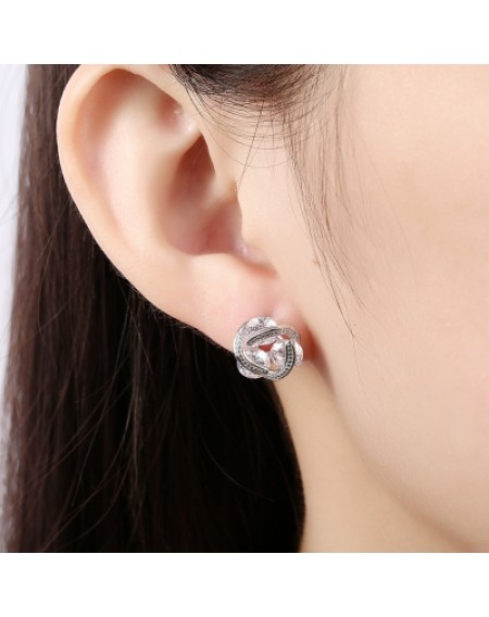 Zircon Earring with Thread Ball