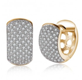 Single Row Diamond Studded Romantic Style Earrings