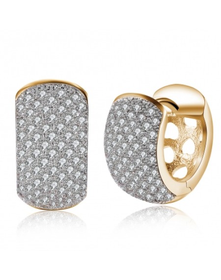 Single Row Diamond Studded Romantic Style Earrings