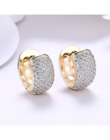 Single Row Diamond Studded Romantic Style Earrings