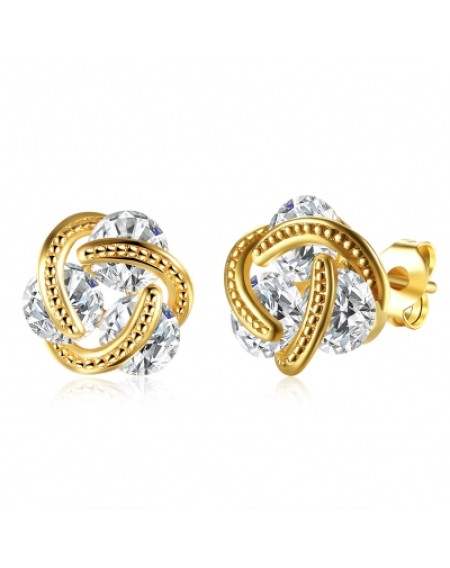 Zircon Earring with Thread Ball