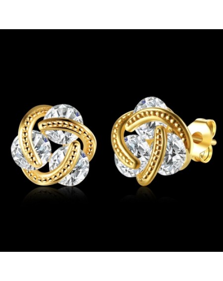 Zircon Earring with Thread Ball