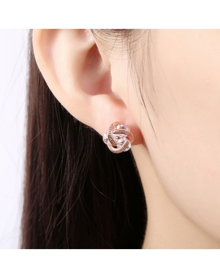 Zircon Earring with Thread Ball