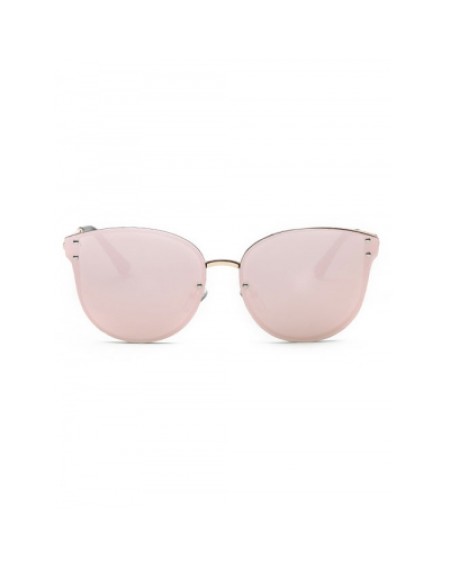 Pink Frameless Mirrored Sunglasses