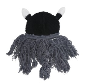 Winter warm and windproof viking beard beanie hat