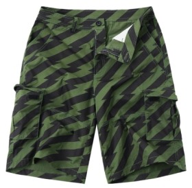 Diagonal Stripe Pockets Design Cargo Shorts