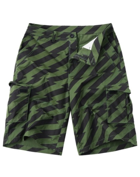 Diagonal Stripe Pockets Design Cargo Shorts