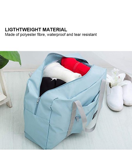 Travel Portable Folding Storage Bag Large Capacity Waterproof Bag A141-017 Light Blue