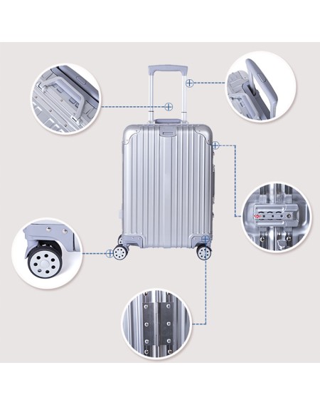 SWISSGEAR Aluminum Alloy Trolley Case 20 inch SA-8520 Silver 