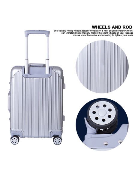 SWISSGEAR Aluminum Alloy Trolley Case 20 inch SA-8520 Silver 