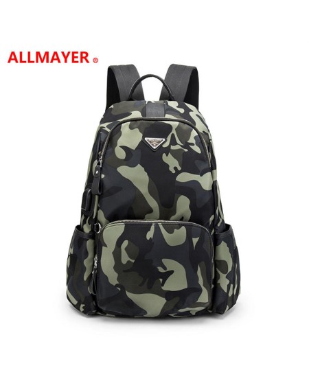 Waterproof nylon Oxford cloth backpack neutral outdoor leisure print wearable travel camouflage anti-theft backpack 879 large: black (can hold 14 "computer)