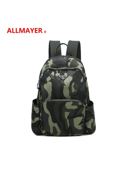 Waterproof nylon Oxford cloth backpack neutral outdoor leisure print wearable travel camouflage anti-theft backpack 879 large: black (can hold 14 "computer)