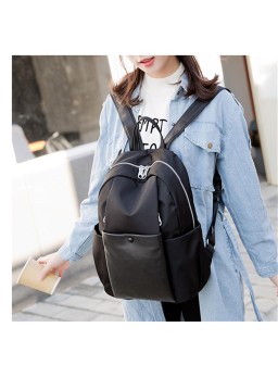 2019 new nylon Oxford cloth backpack neutral outdoor leisure Korean waterproof large-capacity travel backpack 878 small black (can hold 11-inch computer)