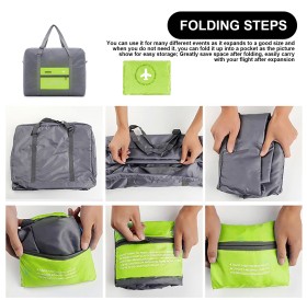 Travel Portable Folding Storage Bag Large Capacity Waterproof Bag A35 Gray Green