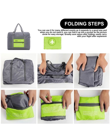 Travel Portable Folding Storage Bag Large Capacity Waterproof Bag A35 Gray Green