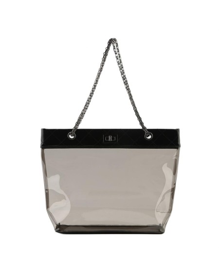 Womens Jelly Clear Transparent Tote PU Leather Chain Bag Shoulder Bags Handbag